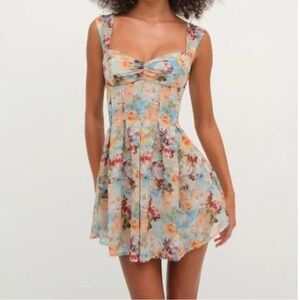 For Love And Lemons Pastel Floral Mini Dress
